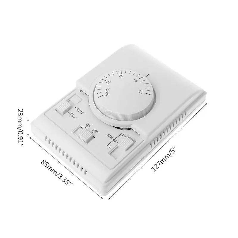 Ac 220v sala termostato mecânico interruptor de controle de ar condicionado ventilador bobina controlador de temperatura