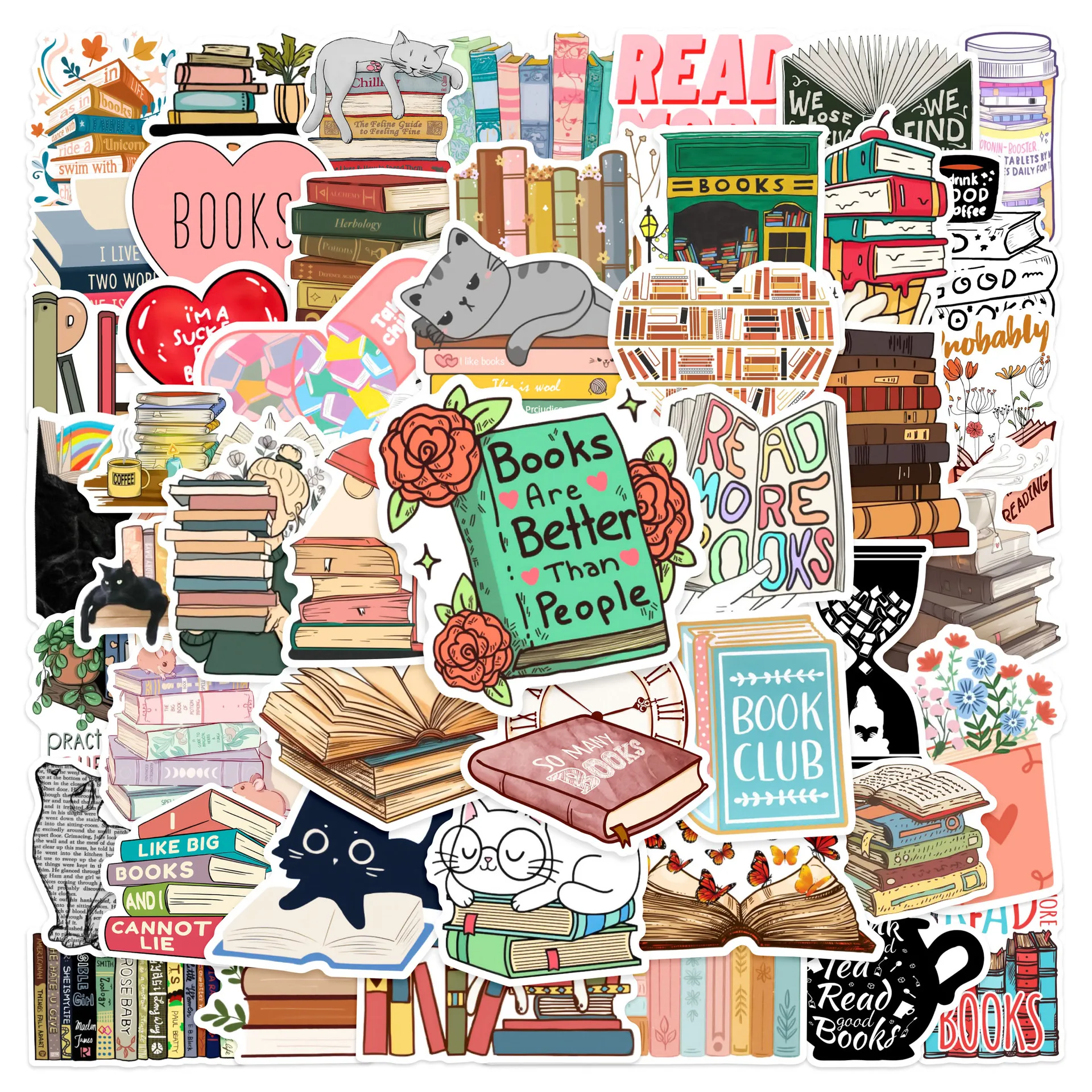 10/30/50PCS Dagboek Boek Lezen Stickers Esthetische DIY Plakboek Notebook Telefoon Laptop Bagage Briefpapier Graffiti sticker Speelgoed