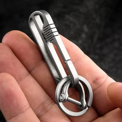 Titanium Keychain Durable Belt Car Key Holder Ring Hanging Buckle Lightweight Carbiner EDC For Male Key Chain Father's Day Gift