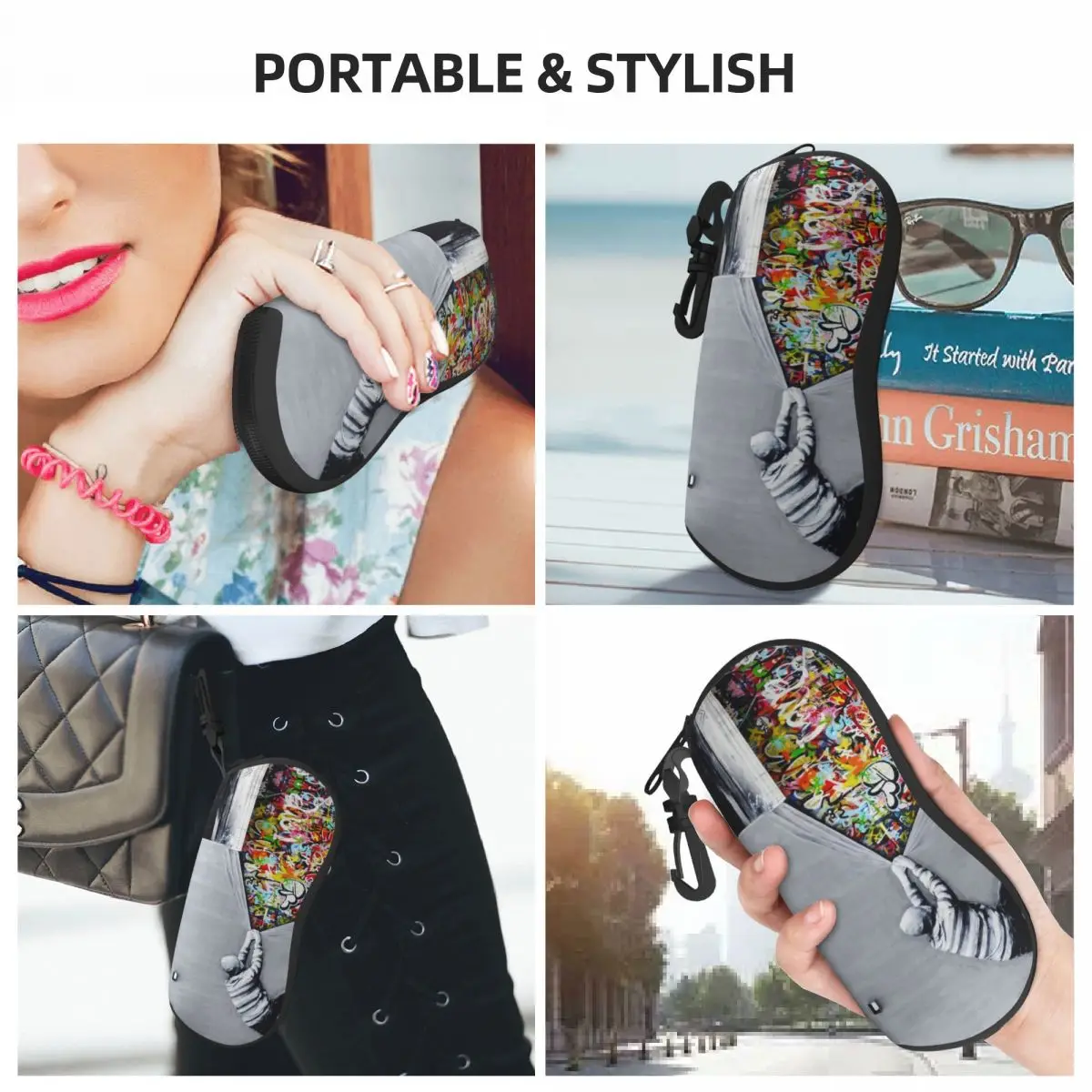 Banksy Uncovering Graffiti Shell Eyeglasses Protector Cases Cute Sunglass Case Street Art Glasses Pouch