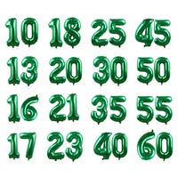32inch 10th-60th Birthday Party Number Balloon Large Green 10 13 17 18 20 21 25 30 35 40 45 50 55 60 Digital Balloon Party Decor