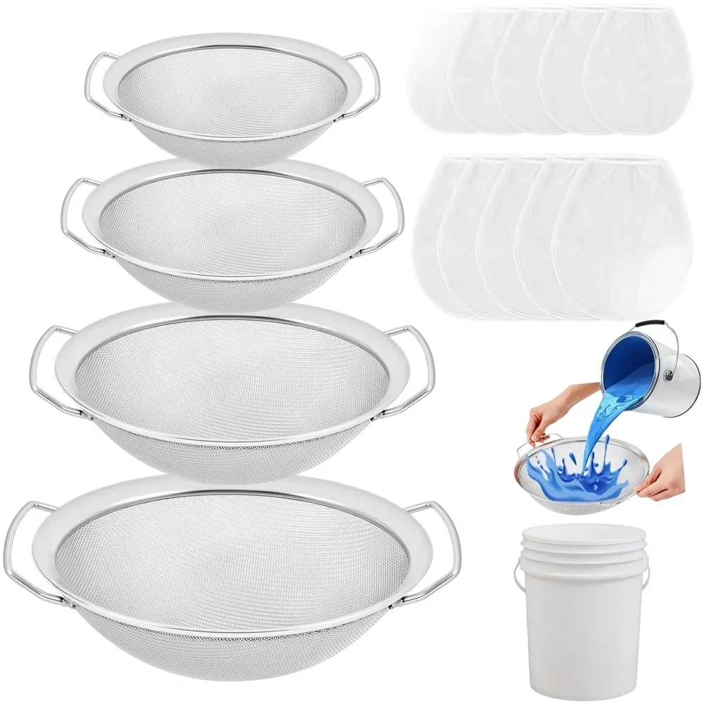 

Фильтр для краски с мелкой сеткой из нержавеющей стали для ведер на 5 галлонов, фильтры для краски, лака из смолы и выбор пищевых жидкостей