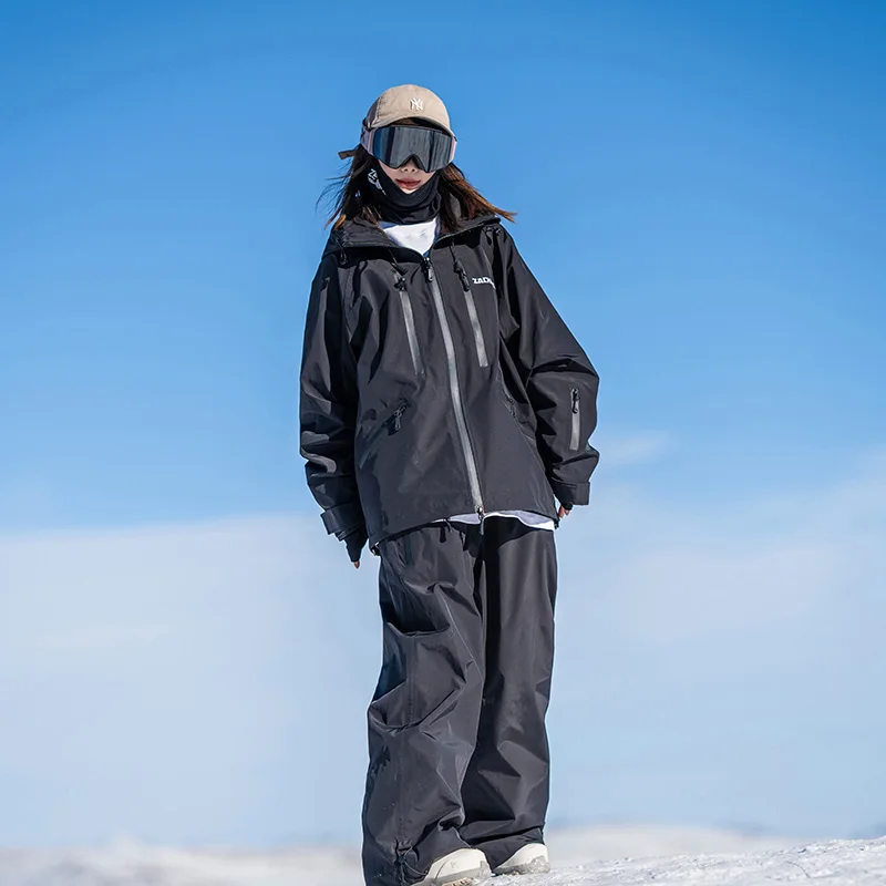 NuJune X zachariah Ski suit, windproof and warm, thick and loose jacket, professional snowboard and ski suit, outdoor top for me