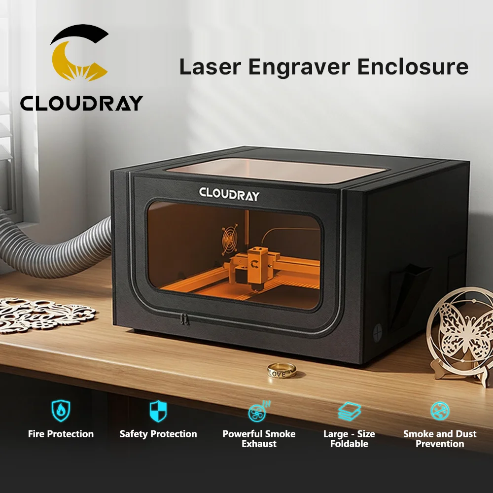 Cloudray Laser Engraver Enclosure Universal Protective Cover for Engravers Machine Safety Protection Powerful Smoke Foldable