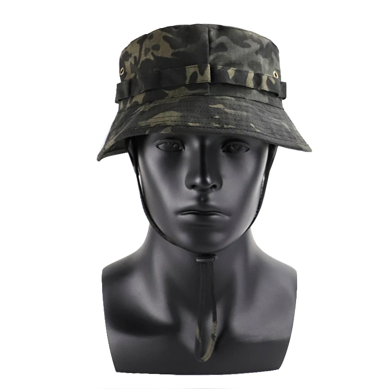 Men & Women Top Camo Summer Casual Tactical Boonie Hats CamouflageTravel Bucket Hat Hunting Fishing Adjustable Jungle Bush Cap