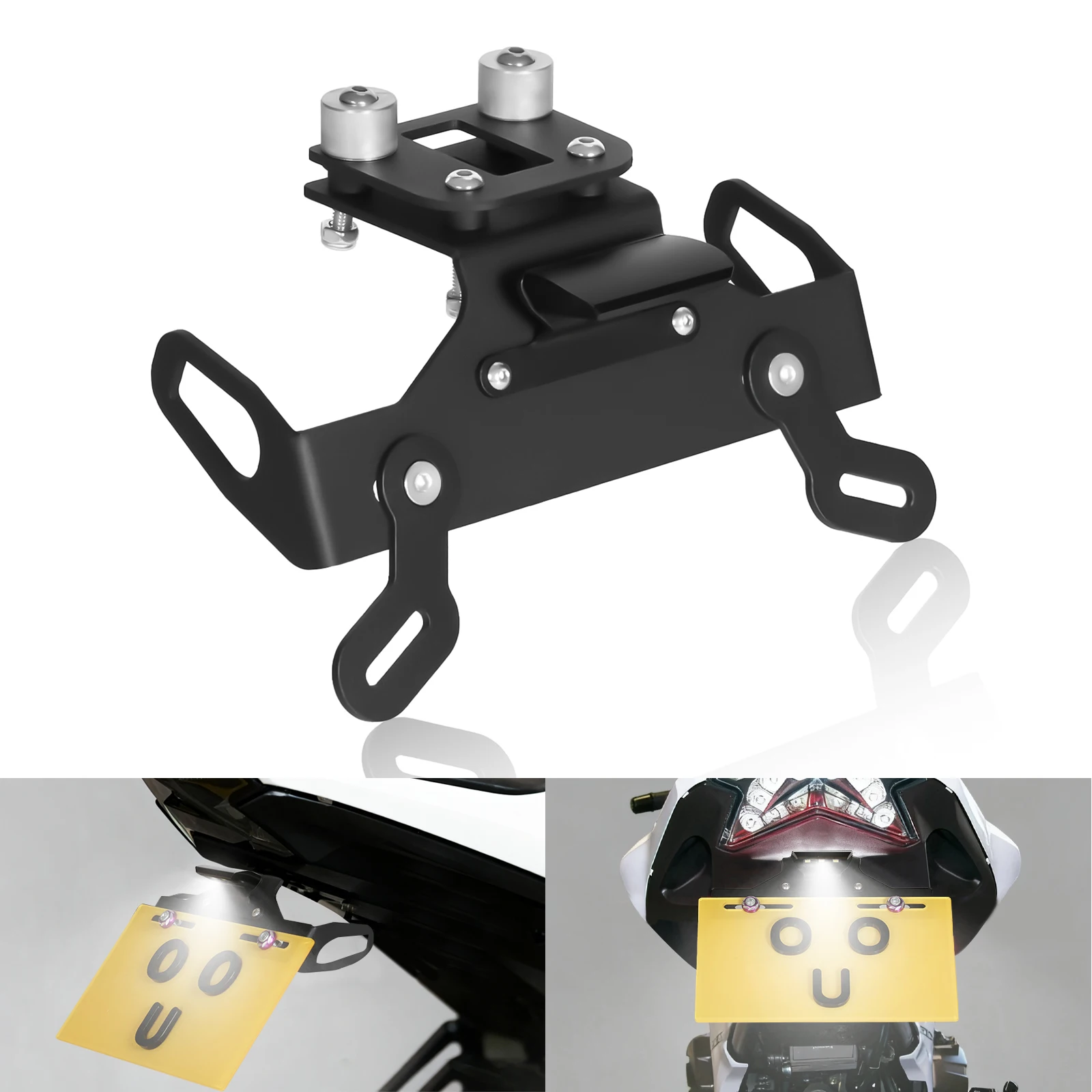 Aluminum Fender Eliminator tail tidy with LED Anodized License Plate Light For Kawasaki Z800 2013-2018