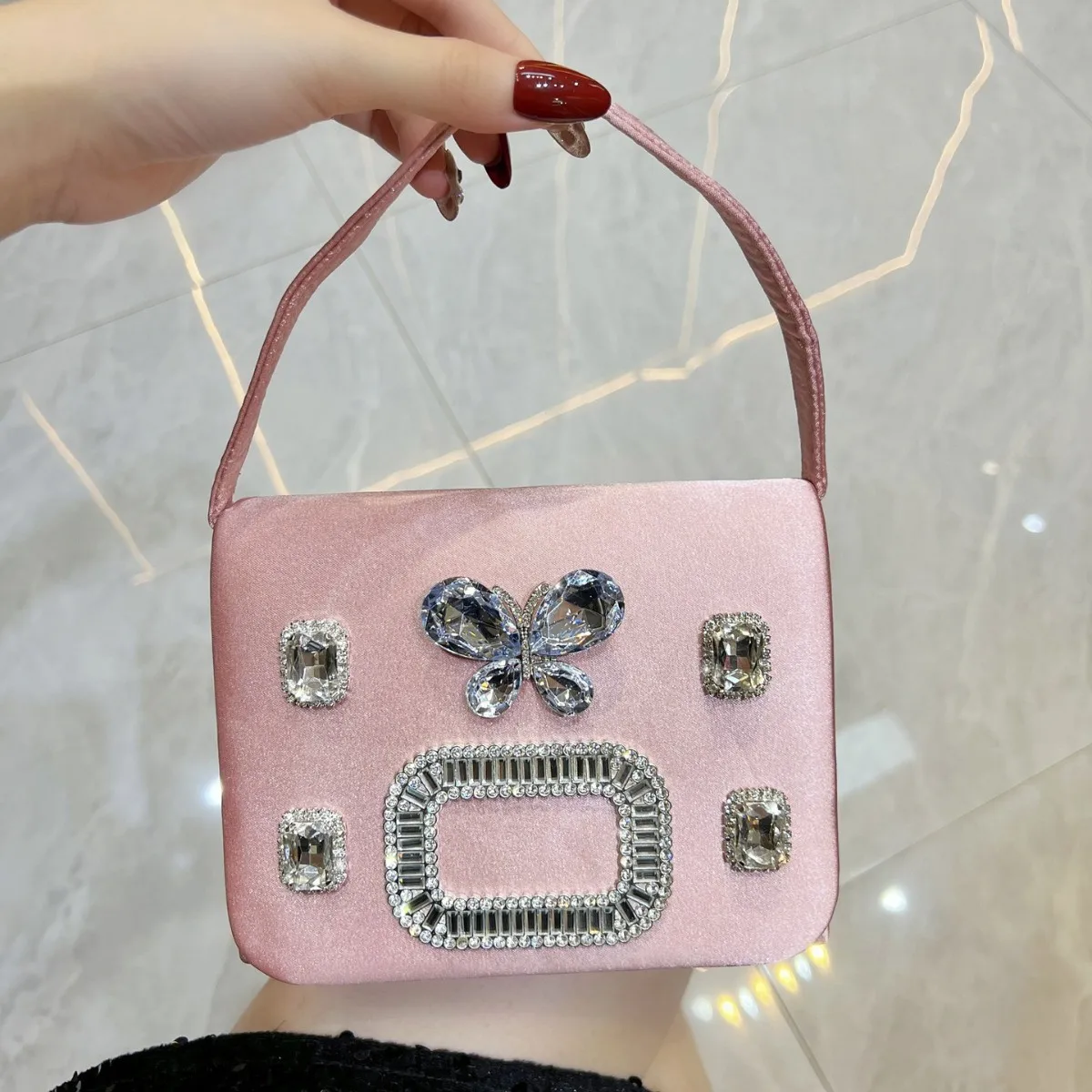 New diamond-encrusted dinner bag celebrity temperament handbag diagonal span bag dress handbag small bag female messenger