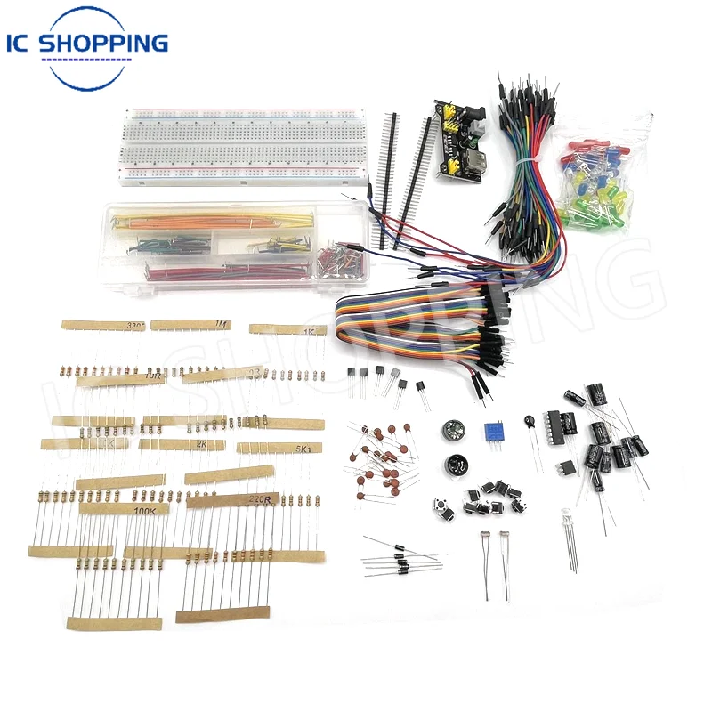 830-teiliges DIY-Elektronik-Starterkit – für Arduino UNO R3, inklusive Steckbrett, Verbindungspunkten und elektronischen Komponenten – Detail 2