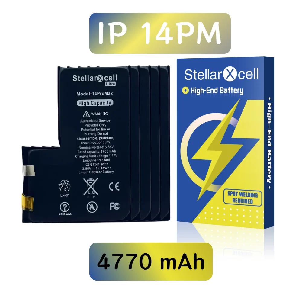 

2 шт. StellarXcell без гибкого аккумулятора большой емкости для iPhone 14 Pro Max Plus