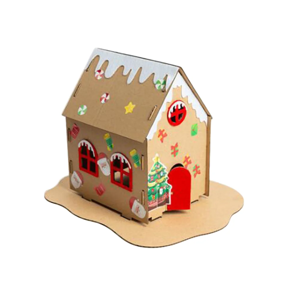 Casa dei biscotti di Natale Kit fatto a mano fai-da-te 20x20x20 cm Materiale spesso ecologico Bambini Luminosi Capanna fatta in casa Regalo educativo