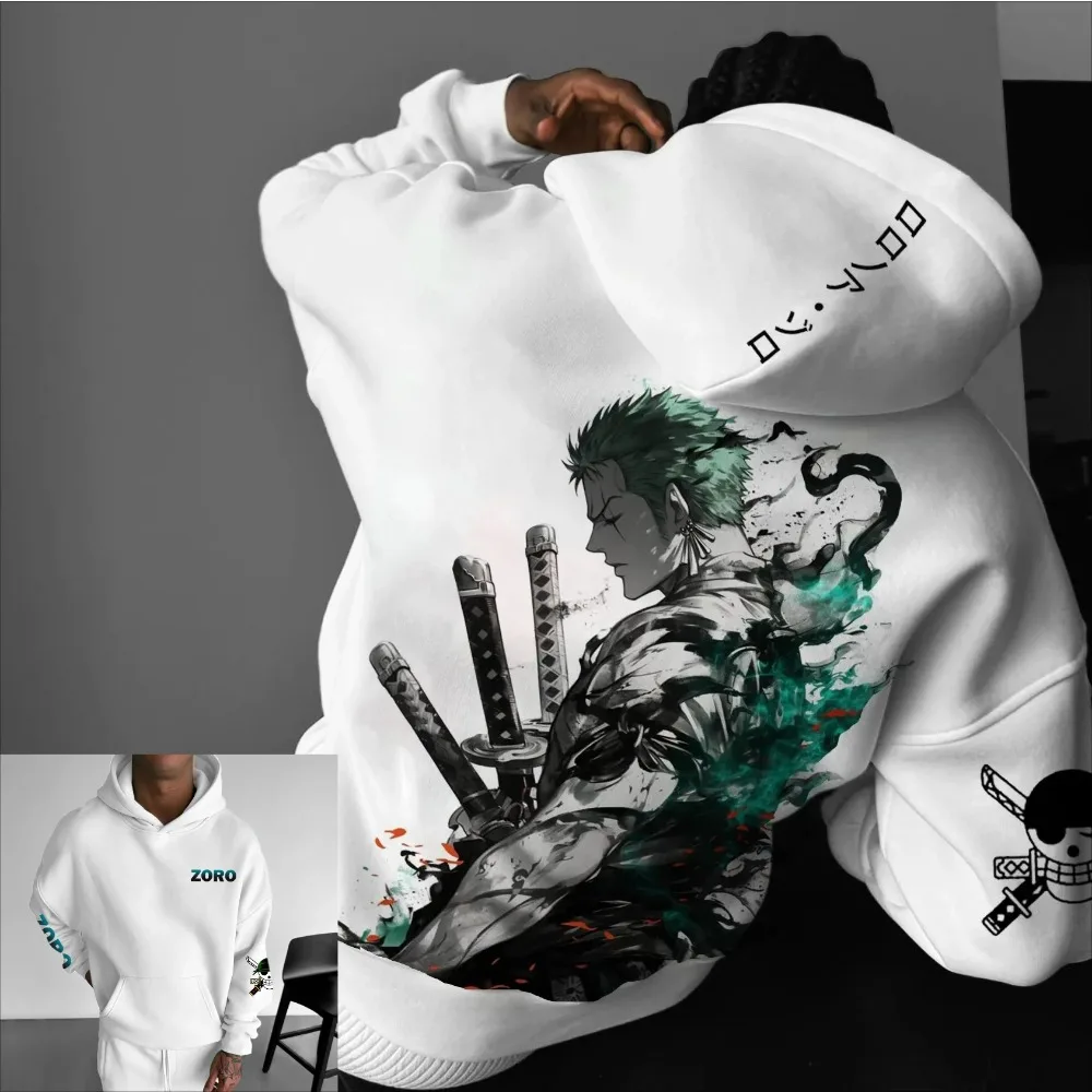 

One Piece Zoro Hoodie Anime Unisex Long Sleeve Graphic Print Sweatshirt Streetwear Autumn Winter Casual Fitness New Y2k