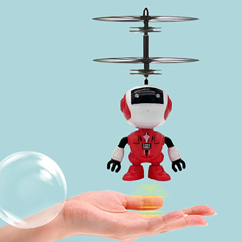 Creative Mini Induction Flying Robot Helicopter Drone USB Charging Induction Robot Suspension Aircraft Child Gift Fidget Toy