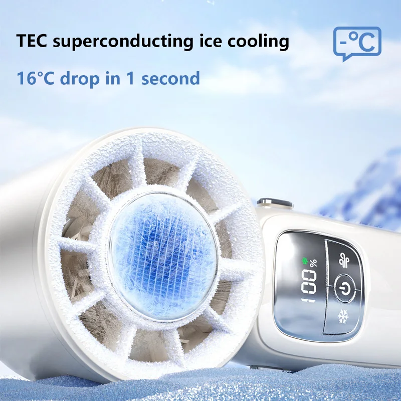 Turbine Handheld Fan 100 levels High Speed Usb Outdoor Portable Folding Semiconductor Refrigeration High Speed Mini Fan
