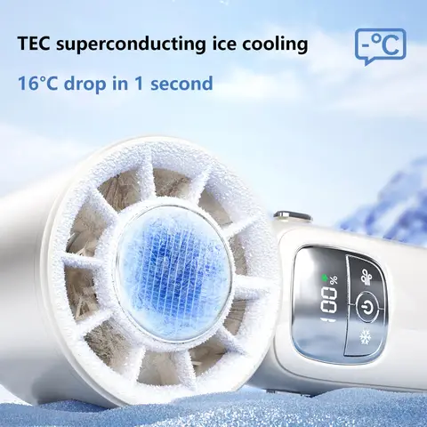 Xiaomi Turbine Handhållen Fläkt 100 Nivåer Höghastighets USB Utomhus Bärbar Hopfällbar Halvledarkylning Höghastighets Minifläkt 10 best sales höghastighetsfläkt - №2