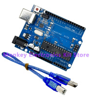 R3 Development Board UNO R3 CH340G+MEGA328P SMD Chip 16Mhz For Arduino UNO R3 Development Board USB CABLE ATEGA328P One Set