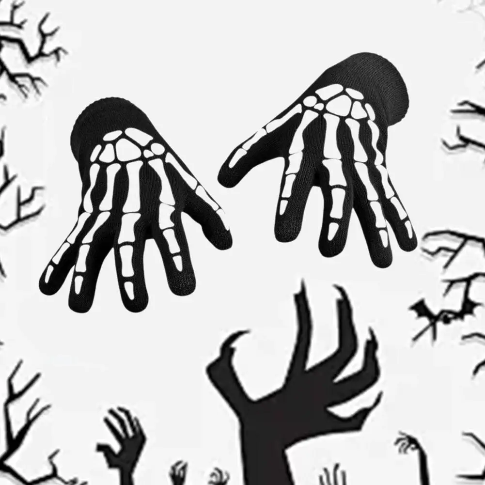 Straszny kostium na Halloween dla chłopców, kostium Ponurego Żniwiarza z świecącymi czerwonymi oczami, z rękawicami i maską.