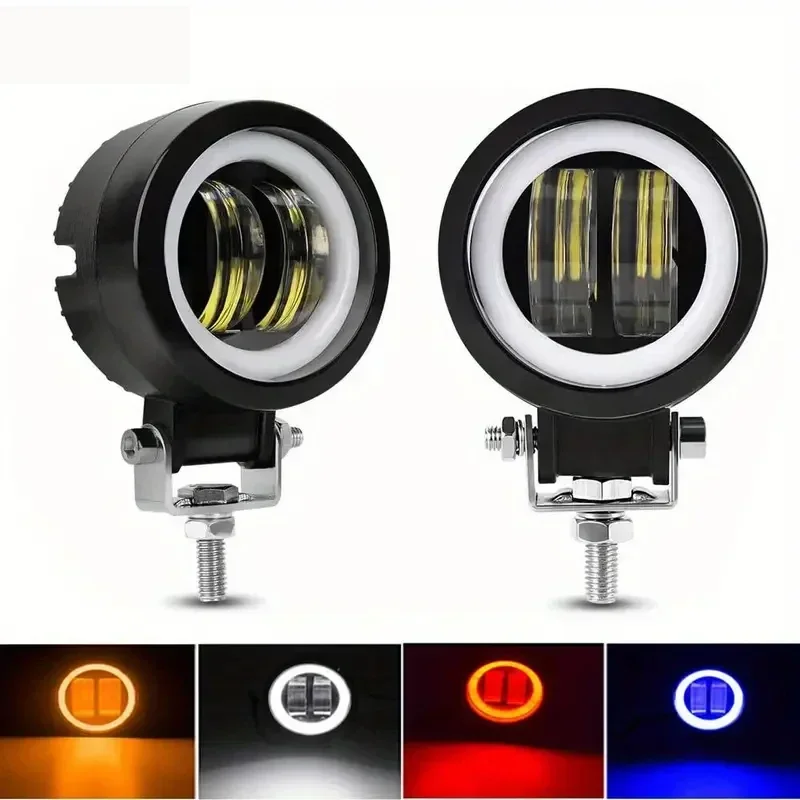 20W Round Wrangler Car Work Light with Aperture Off Road Vehicle Modified Spotlight Motorcycle Light
