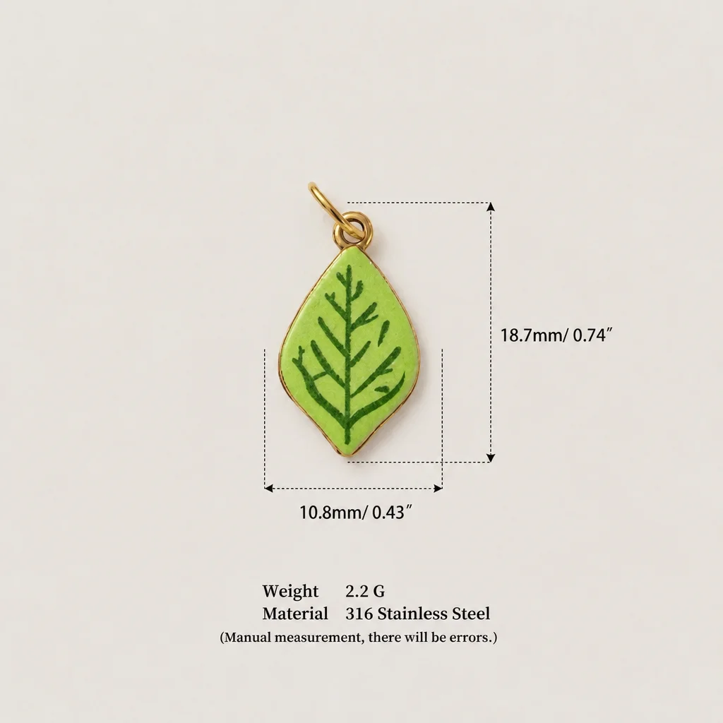 Modische und Trendige Neue Blatt-Stern 316 Edelstahl Wasserdichte Farbbeständige DIY-Anhänger Charms für Schmuckherstellung – Detail 4