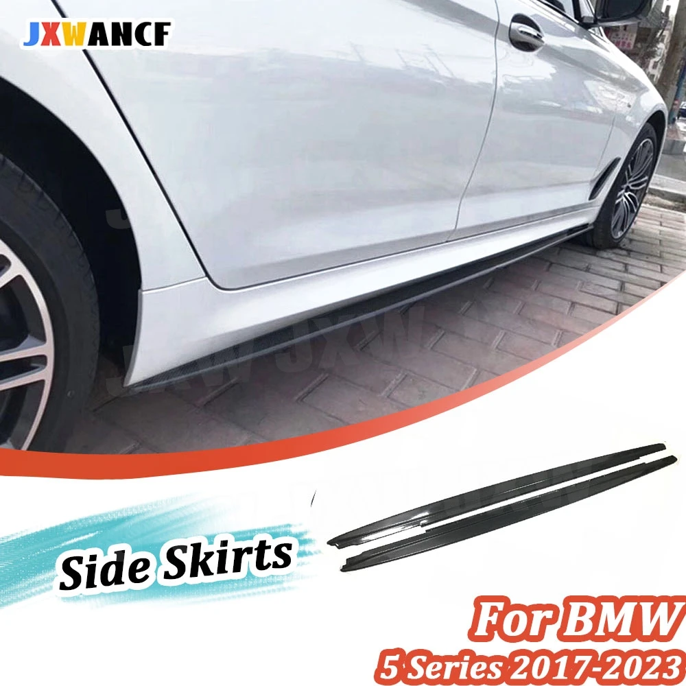 

JXWANCF For 5 Series High Quality Carbon Fiber Side Skirts Bumper Lip Spoiler for BMW G30 G31 G38 MTech MSport 2017-2023 FRP