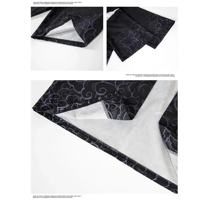 Traditional Clothing for Men and Women, Casual, Ruth, Black Skeleton Print, Kimono, Beach, Streetwear, Samurai