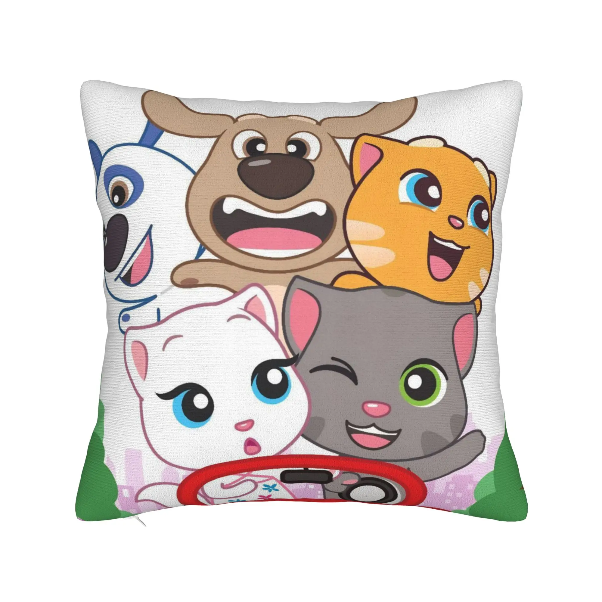 T-Talking T-Tom And F-Friends Pillowcase Accessories Printing Cushion Cover Decorative Throw Pillow Case Cover Seater Multi-Size