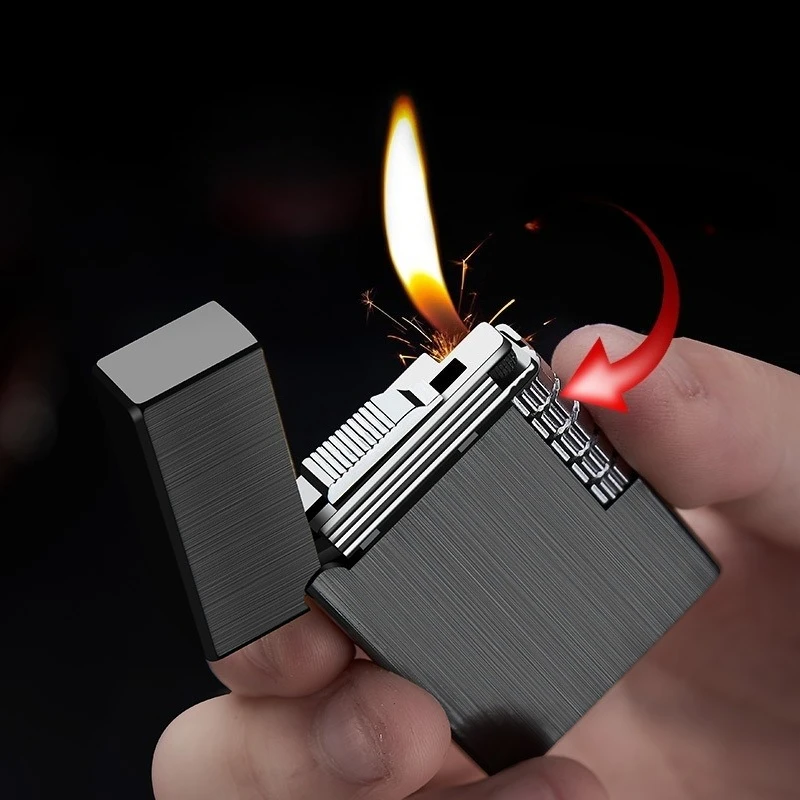Embossed Skull Cigarette Lighter Bright Sound Torch Lighter Flint Grinding Wheel Inflatable Butane Lighters Smoking Accessories