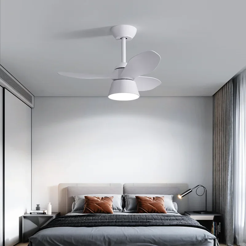 

New Smart LED Ceiling Fan With Light 32inch LED Fan Chandelier With Remote Control Black White Small Fan Lamp Children's Bedroom