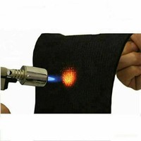 Fireproof Welding Blanket 300x200mm, Black High-Temperature Insulation Pad for Camp Working Protective & Durable Fireproof Pad