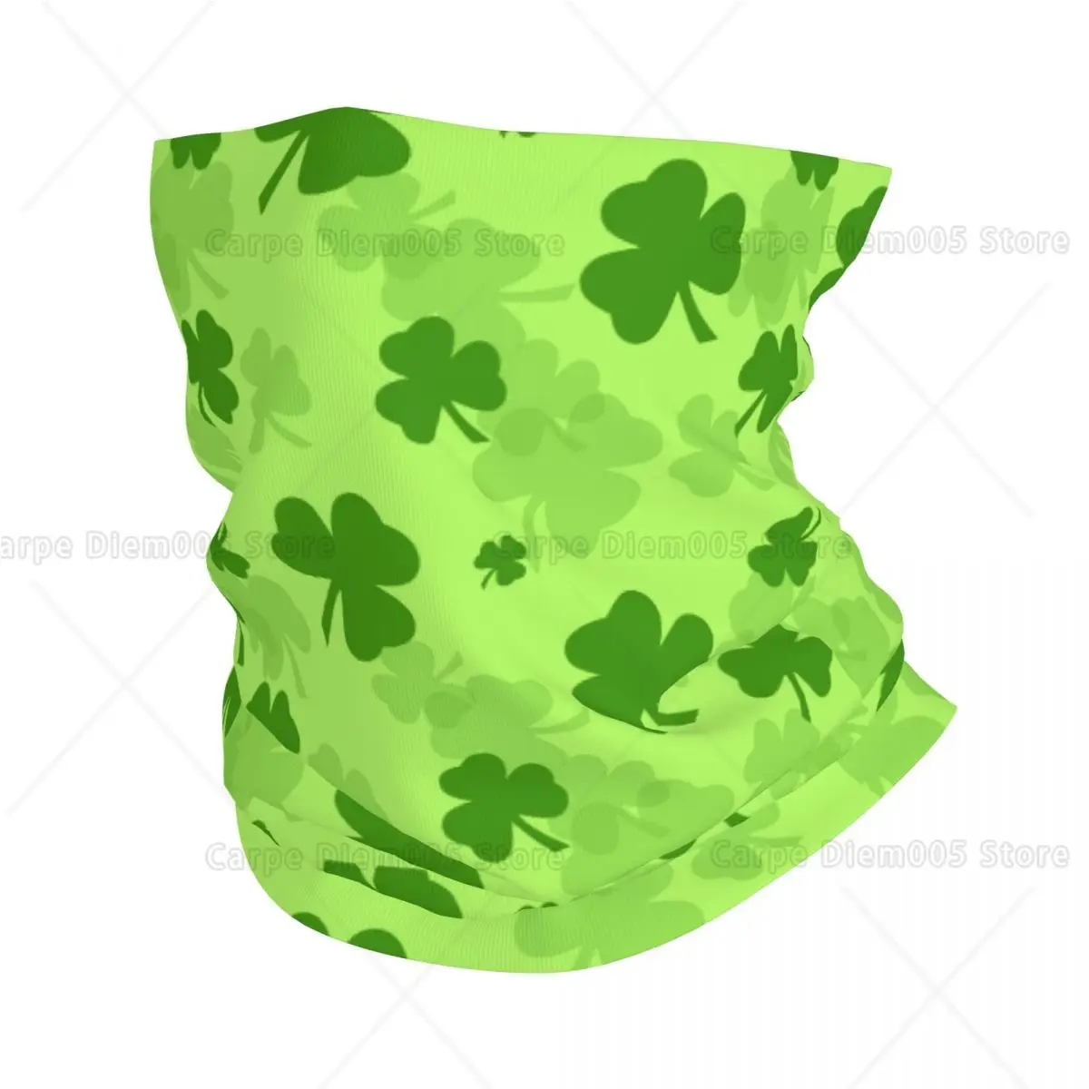 Green Shamrock Neck Gaiter Lucky Clover Print Bandana, Perfect for St. Patrick’s Day Parades, Irish Celebrations