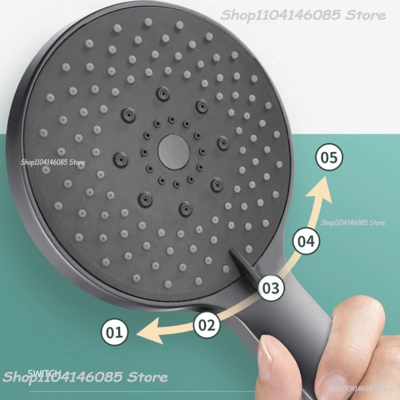 Large Screen Shower Head 5 Mode Portable Shower Accessories Bathroom Supplies Shower Knob Complete Set of Accessories