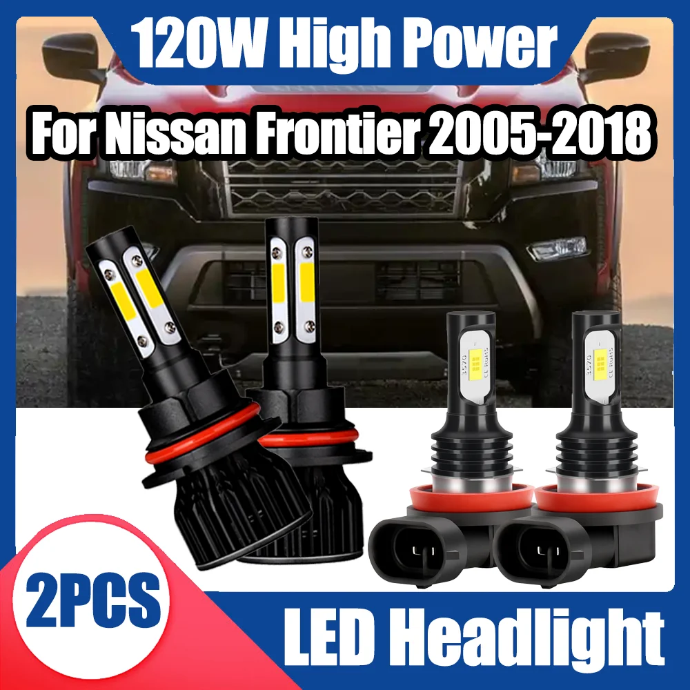 

2PCS 9007 LED Headlight 6000K Super White 20000LM Auto Head Lamps 12V Car Lights H11 LED Foglights For Nissan Frontier 2005-2018