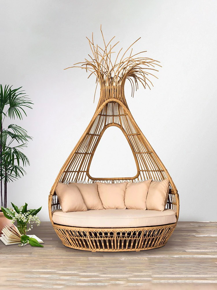 Outdoor Birdcage Creative Rattan Leisure Bed B&B Hotel Villa Garden Courtyard Rattan Sofa