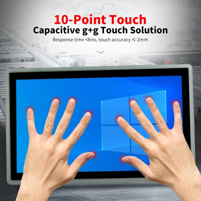 Fanless Embedded 21.5 inch Touch control industrial panel pc J4125 All In one Computer Ip65 Waterproof industrial pc