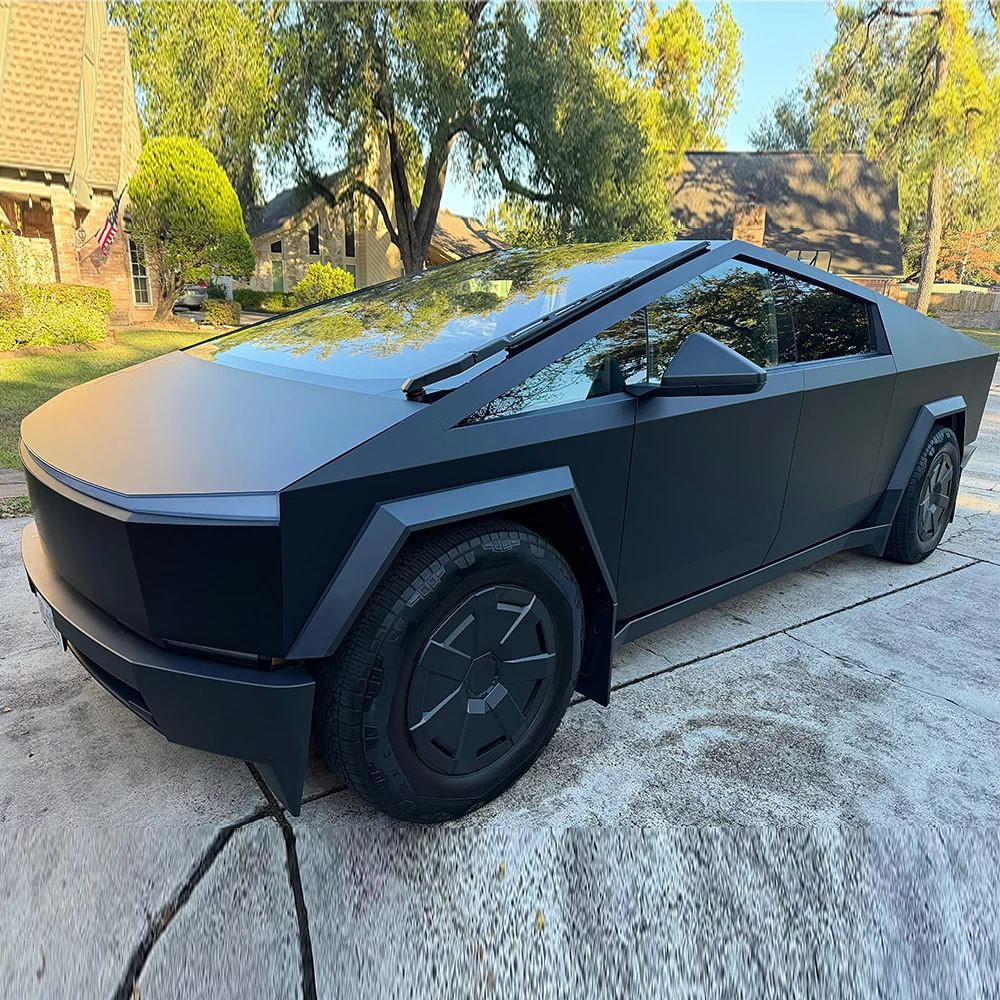 For Tesla Cybertruck 2024 2025 2026 Precut PPF 9Mil Paint Protection Film Color Changing Film Anti-scratch Stickers Samurai Black DIY Color Car Accessories