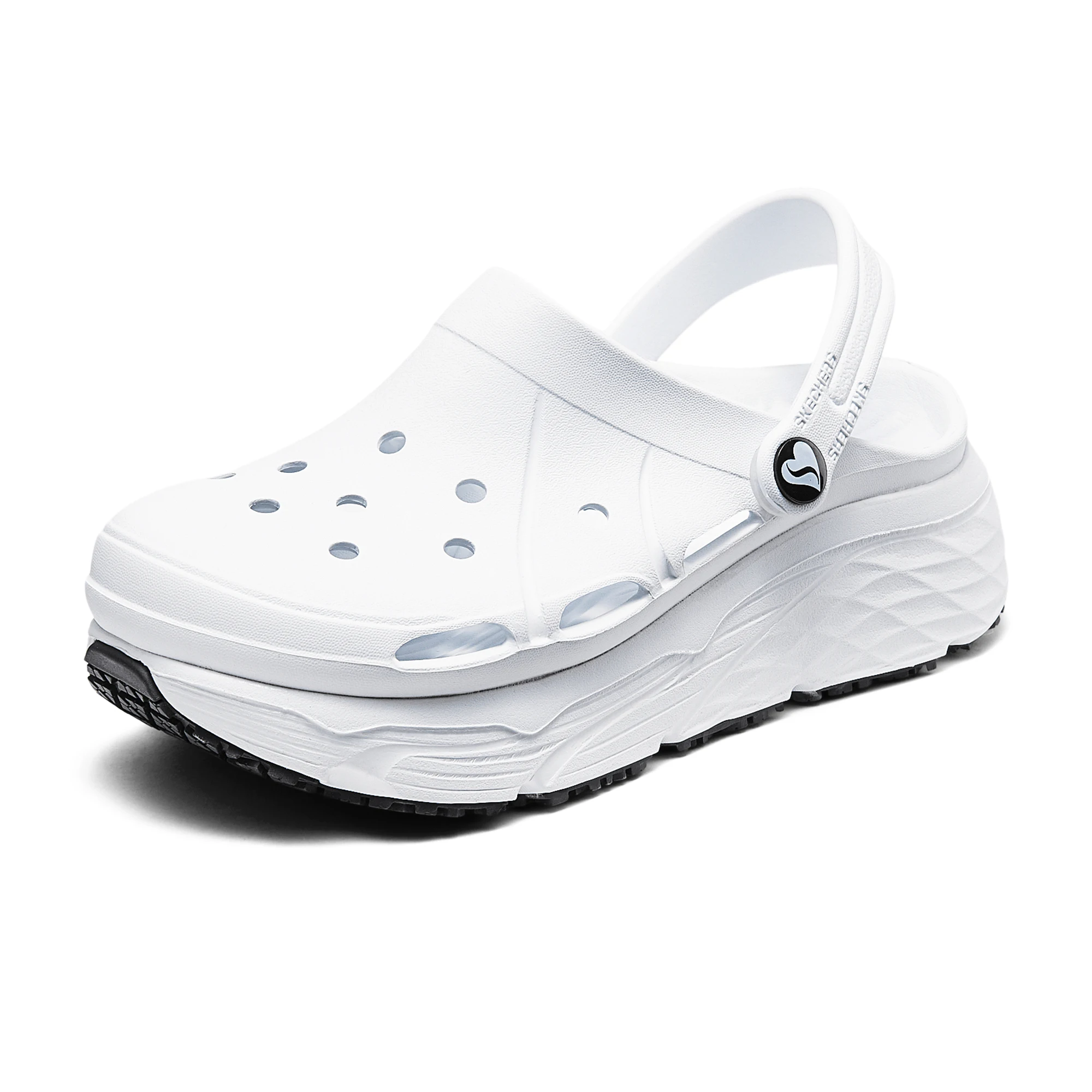 Skechers sandals female original 2025 new fashion integrated bubble shoes slippers 108059-WHT