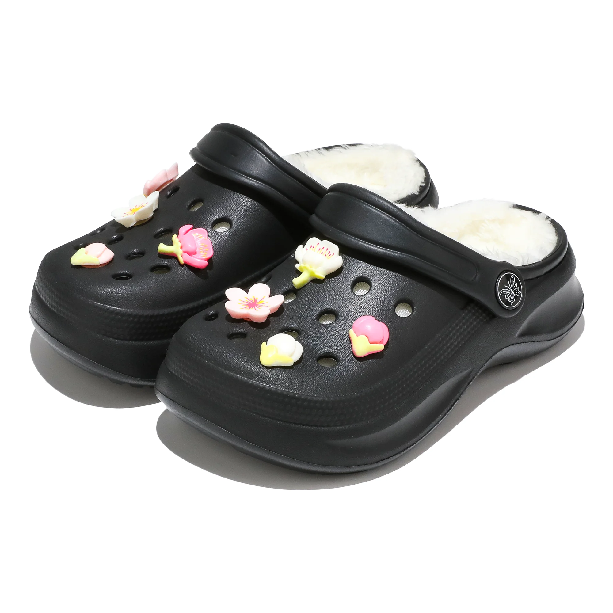 Kinder-Clogs und -Mules mit Fellfutter, leichte Garten-Schuhe mit Baumwollfutter, warme Hausschuhe für Jungen, Mädchen und Kleinkinder, 168. – Detail 13