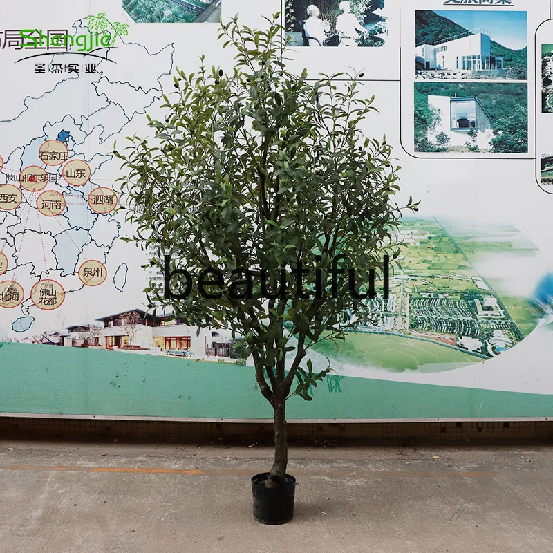 

Simulation olive tree shopping mall hotel indoor green plant floor soft decoration potted plant ornament