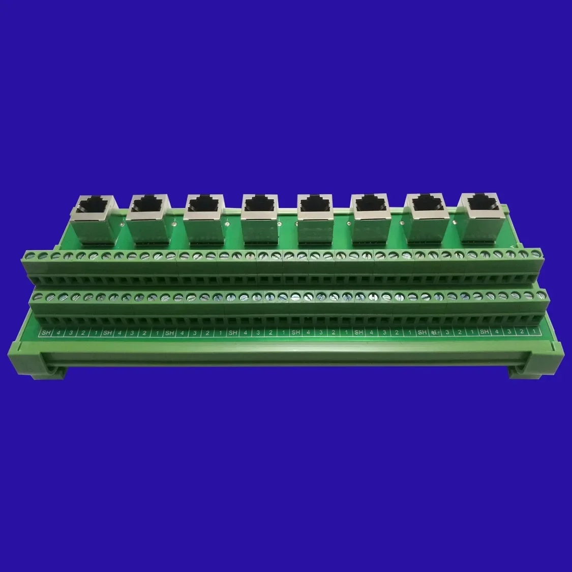 RJ45 Transfer Terminal Block Transfer Board Network Port Transfer Terminal Network Cable Module Rack DIN Rail Installation