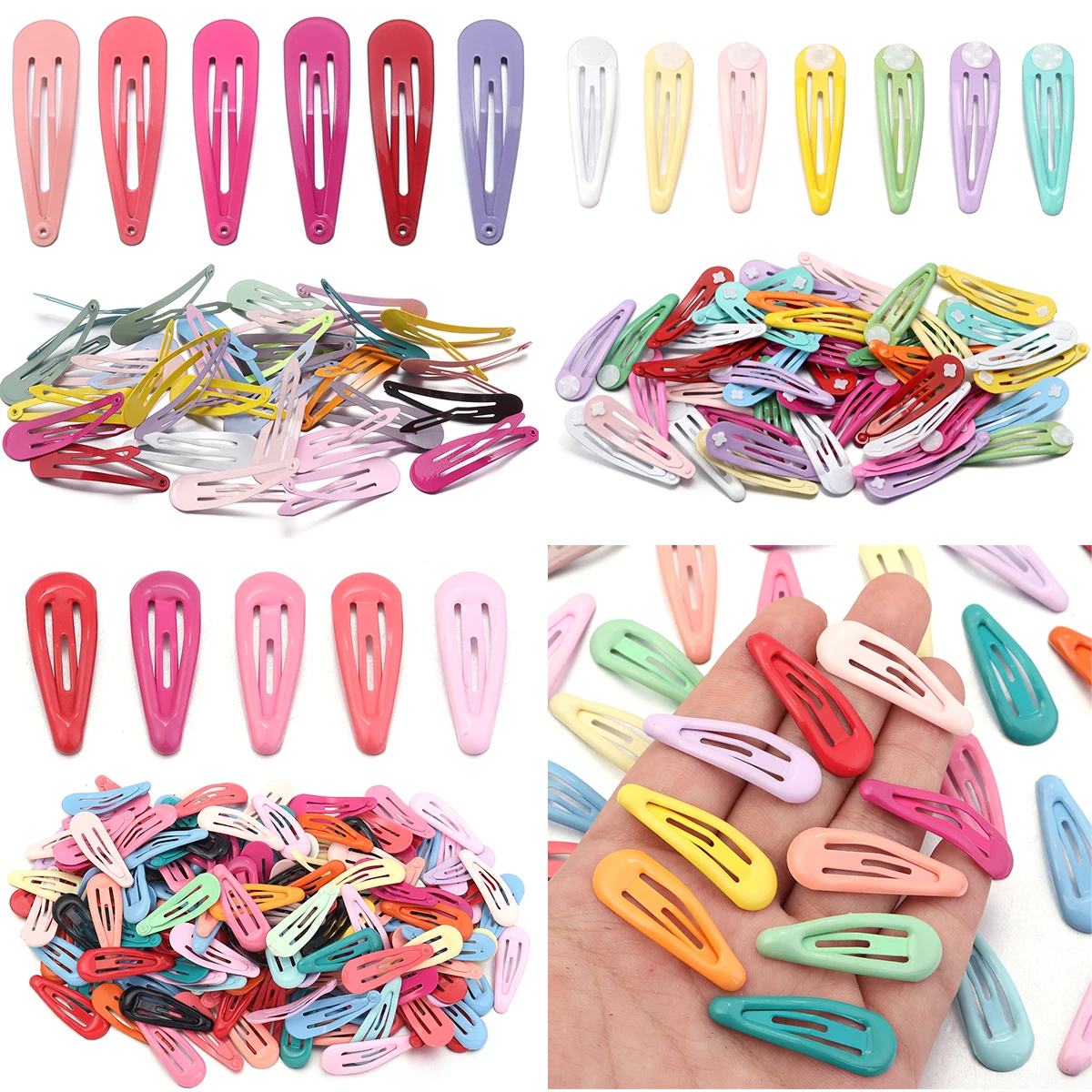 

10/30/50Pcs Colorful BB Hair Clips for Girls Water Drop Shape Hairpin Princess Barrette Simple Snap Clip Girls Hair Accessories
