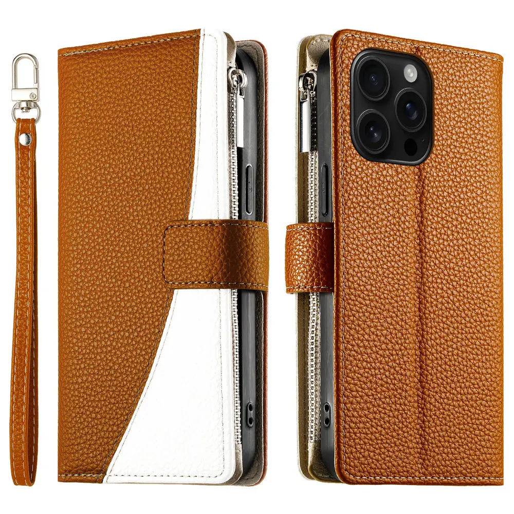 

Flip Case For iPhone 16E Crossbody 6-Card Zipper Wallet Leather Cover For iPhone 16 15 14 Pro Max iPhone16 Plus+ Funda Shell
