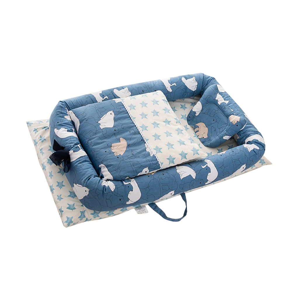 

6Pcs Portable Baby Bed Cushion Set Travel Crib Newborn Nest Sleeping Support Head Pillow, Type 6