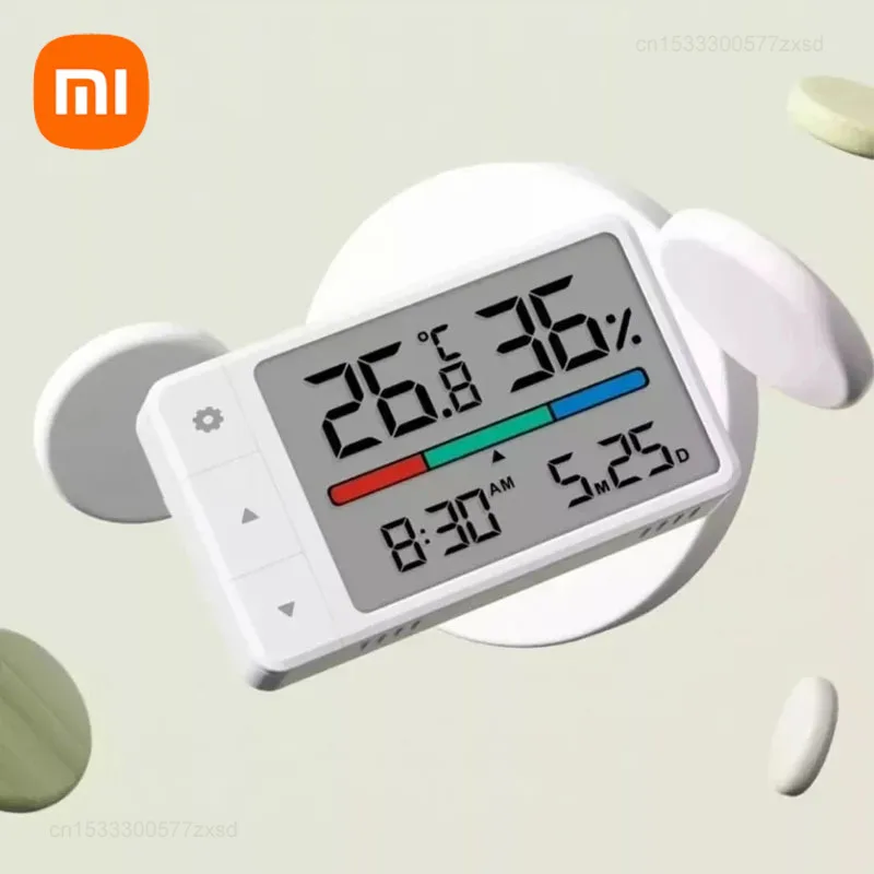 Miaomiaoce Termômetro de Inteligência Higrômetro Doméstico Mini hd Digital Display Relógio Estação Meteorológica Pendurada