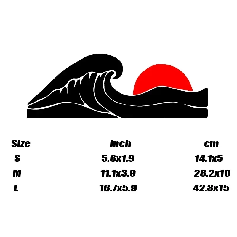 1PC Waves Vinyl Sticker, Fashion Cute Waterproof UV Protection Decal for Car Truck Motorcycle Bumper Window Wall Craft Decor
