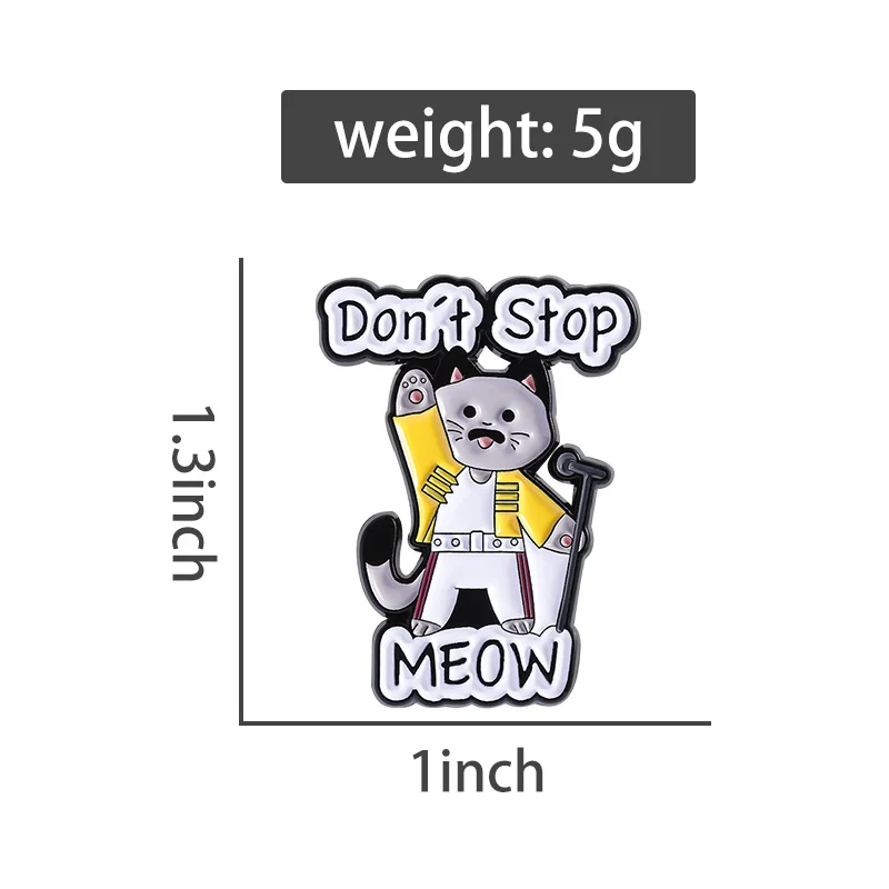 Regenbogen Katze Emaille Pins Cartoon Japanische Anime Mädchen Cowboy Brosche Revers Abzeichen Nette Lustige Memes Schwarz Kätzchen Schmuck Geschenk – Detail 9