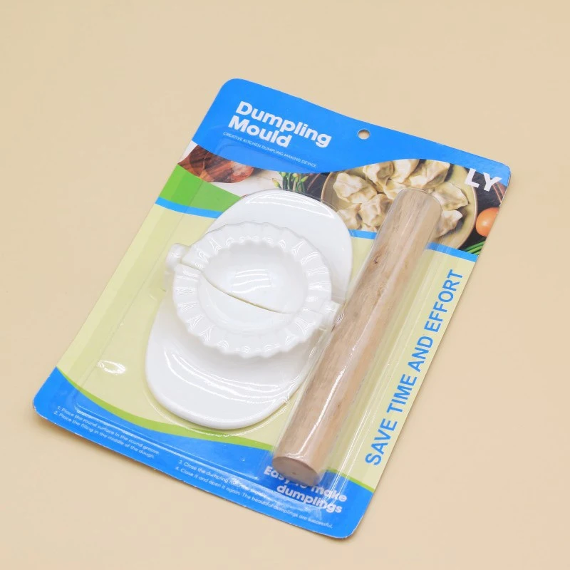2 Pcs Dumpling Mold Rolling Pin Set Dough Press Pelmeni Wrapper Molds