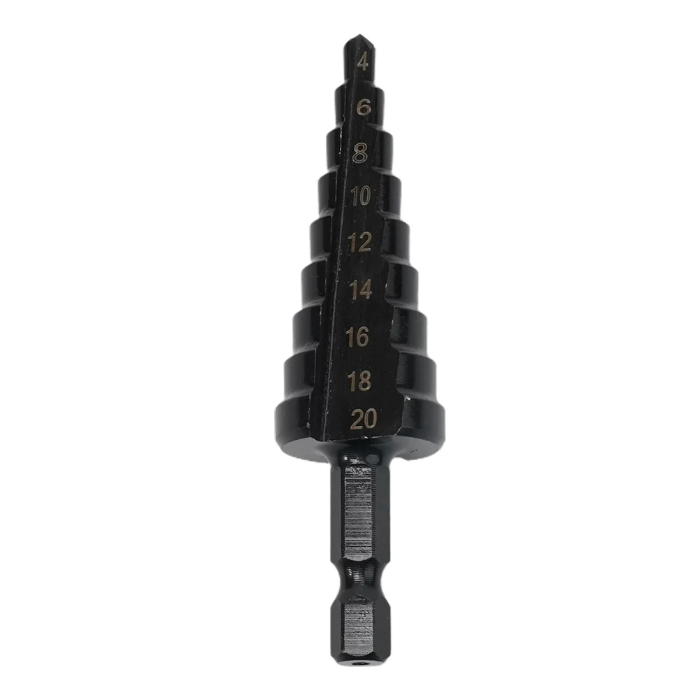 Set di accessori per utensili elettrici con punta a gradino con scanalatura diritta rivestita in azoto 3-12mm 4-12mm 4-20mm