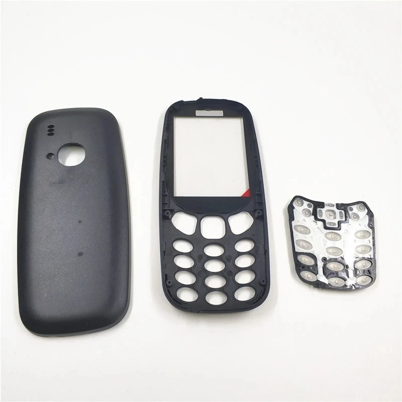 New Full Housing For Nokia 3310 (2G Version) Face Frame + Battery Door Back Cover Housing With English Keyboard