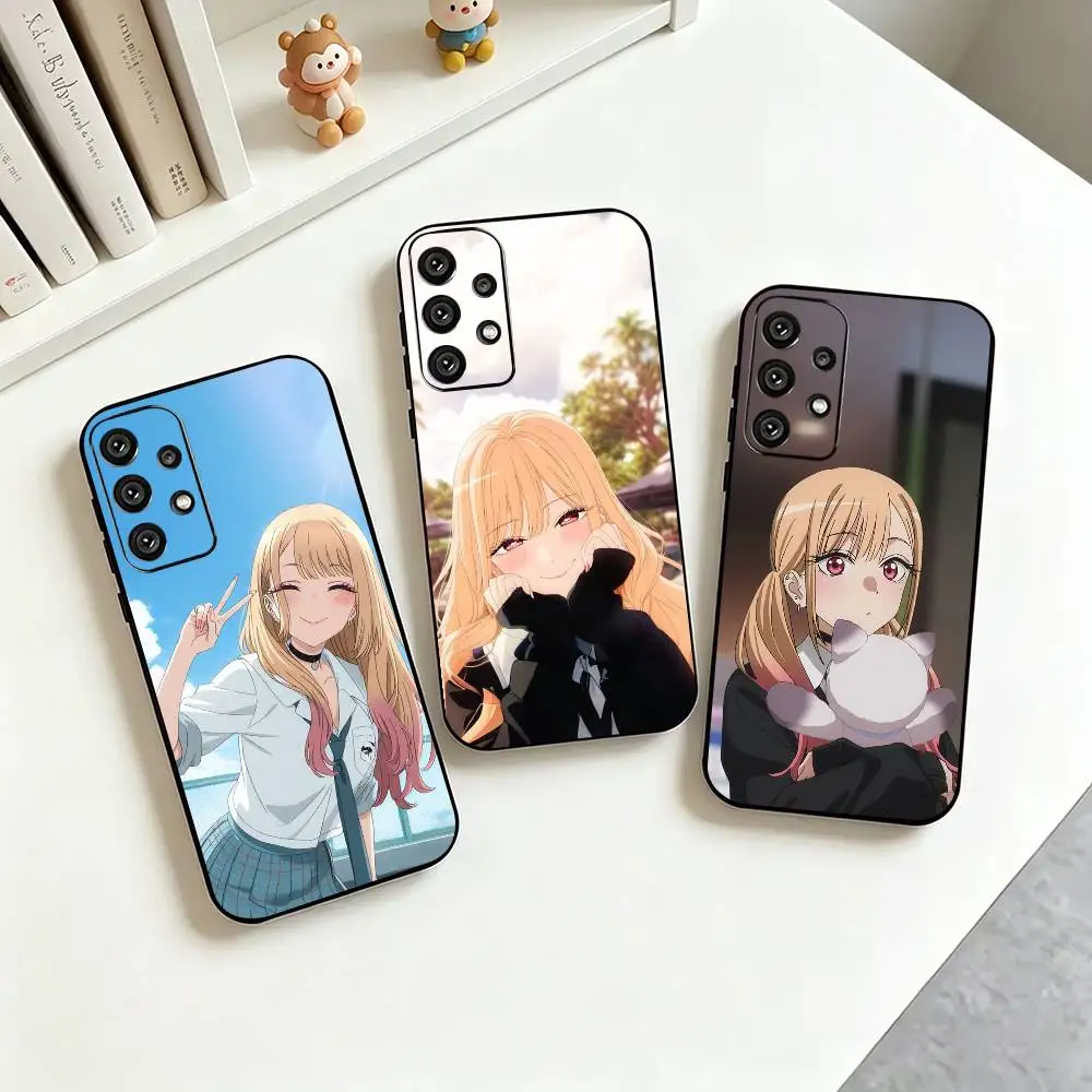 M-Marin Kitagawa Anime Print  Phone Case For Samsung S25,S24,S21,S22,S23,S30,Ultra,S20,Plus,Fe,Lite,Note,10,Black Cover