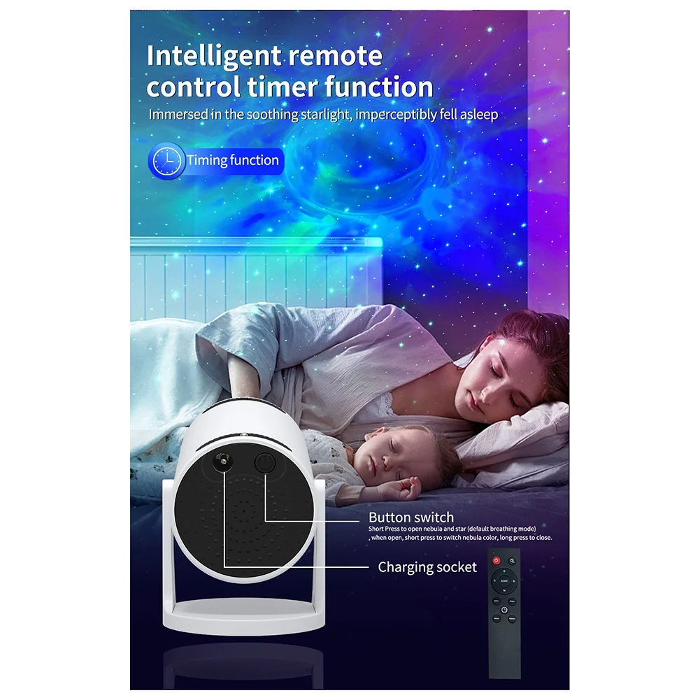 ABXHA Kxm-006 كشاف ضوء كوكب مصباح إسقاط ضوء الليل ثقوب سوداء الأرض القمر السماء الإضاءة عن بعد سمّاعات بلوتوث