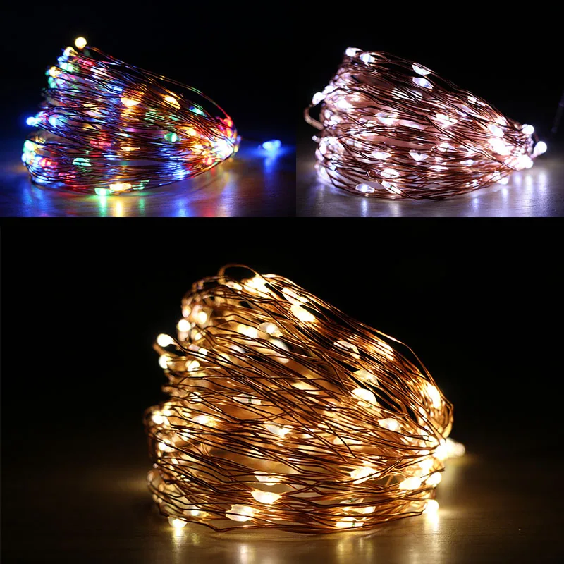 20m 200LED String Lights USB Christmas Lights Copper Wire String Lights Outdoor Garland Waterproof Fairy Light for Home Wedding